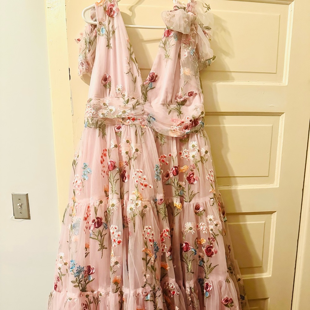 JessaKae Margaret Midi Pink Floral Dress - Picture 3 of 5